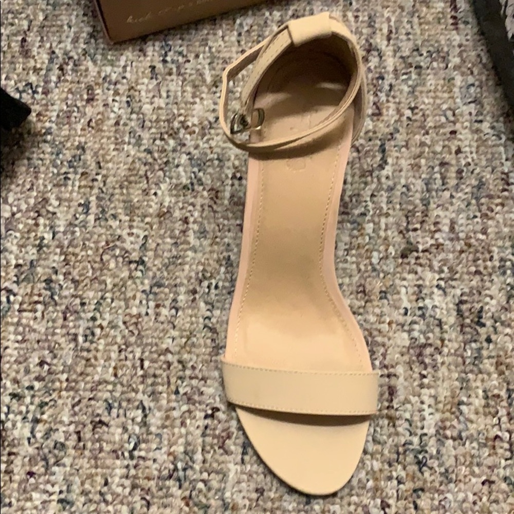 Tan open toe heel